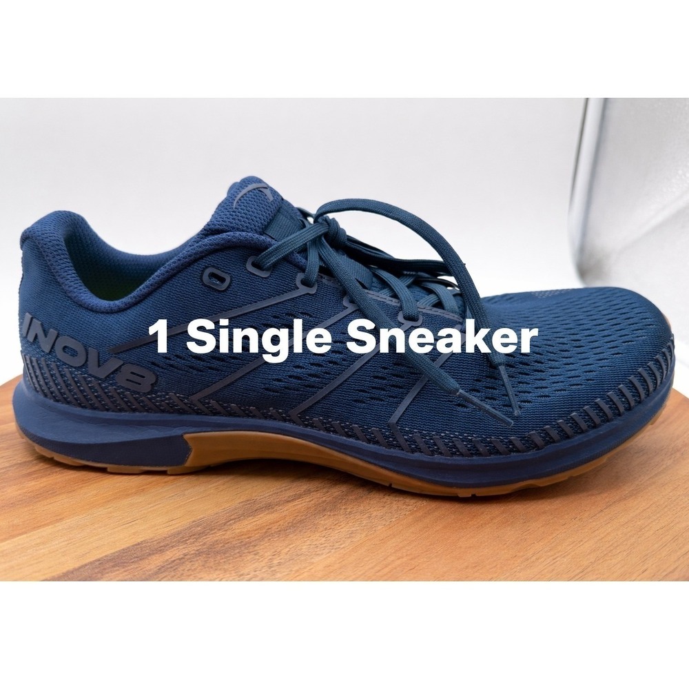 Single Right Sneaker Inov-8 F-Fly Men's Size 10 Navy Blue Gum Sole   0427